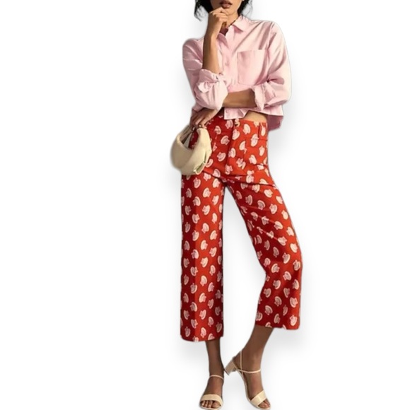 Anthropologie | Maeve • The Colette Red Sea Shell Pants - Picture 4 of 15